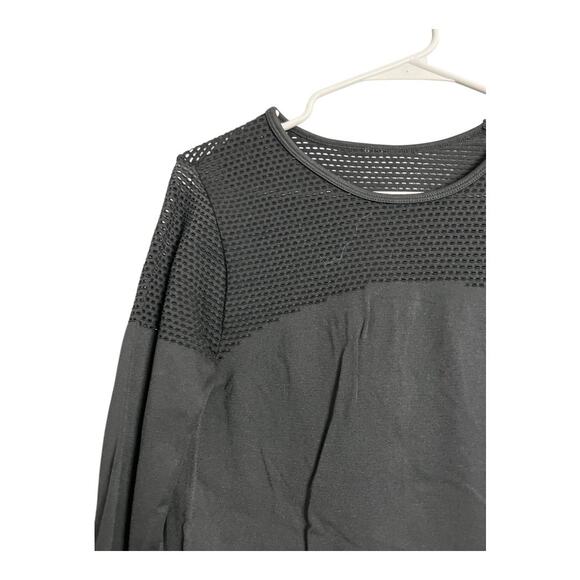 Fabletics Black Musetta Athletic Shirt Mesh Workout Gym Athleisure Mesh Sheer - Picture 2 of 8